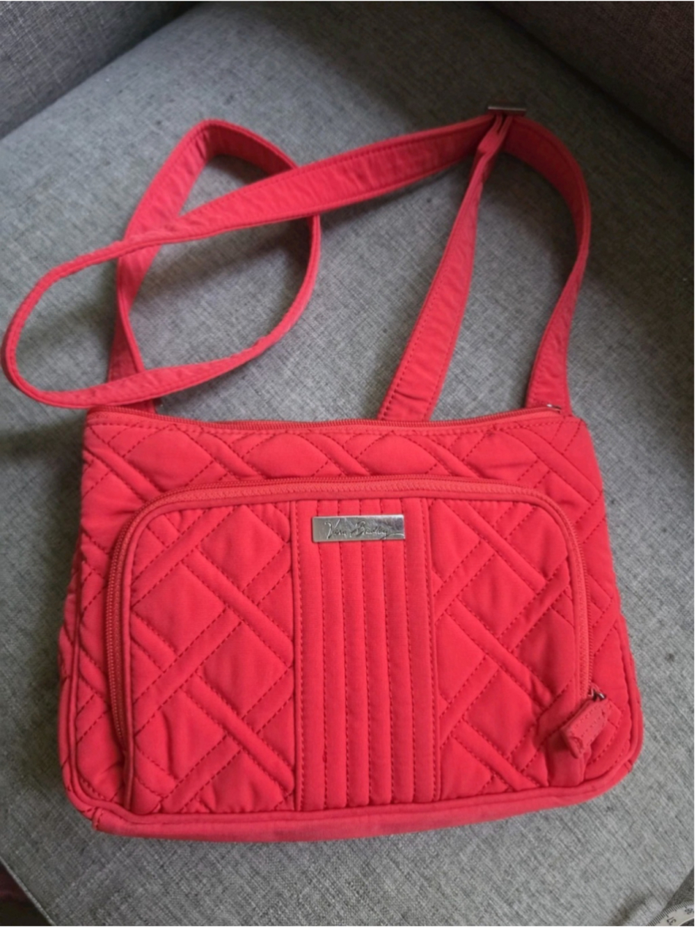 Vera Bradley Microfiber Little Hipster Crossbody Bag – Tango Red / Canyon Sunset